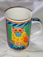English, owl print porcelain, jane brookshaw design tea cup, mug