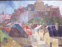 János Rozs (1901-1987) Veszprém, gallery painting