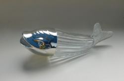 Retro glass peanut offering fish