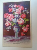 D196225  Névnapi üdvözlet  -rózsák   - 1930's