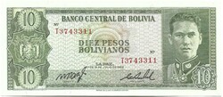 10 bolivianos 1962 Bolivia UNC