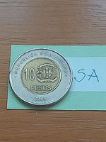 Dominika dominica 10 pesos 2008 breast, bimetal sa