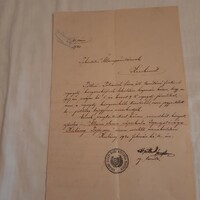 Állampénztárnak címzett levél, válasz a hátoldalon - pecséttel, aláírásokkal -  1920