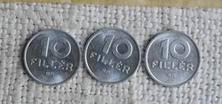 10 Fillér , 1992 , pénz , érme , Magyar Köztársaság 3 darab
