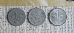 1 Forint 1967 , 1968 , 1989 , pénz , érme , Magyar Népköztársaság , 3 darab