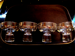 1970-es évekből ausztrál pezsgős, koktélos pohár készlet "Regis" by Crown Corning 4 db