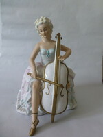Beautiful rare cello girl from Lippelsdorf in pink dress