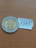 Kenya 20 shillings 1998 daniel toroitich arap moi, bimetal 1385.
