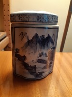 Kínai porcelán cukortartó doboz
