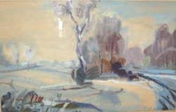 Large, guaranteed original Otto of Vágfalv / 1925-2015 / image: spring in winter