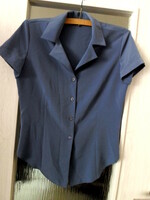 Women's short-sleeved collared summer blouse 1.: British blue