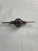 Exclusively for Ildiko! Art Nouveau silver brooch with amethyst stone!