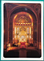 Szeged, votive church interior, postal clean postcard