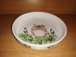 Sárospataki kerámia cicás edény, tál, tányér - átm. 19 cm (25/d)