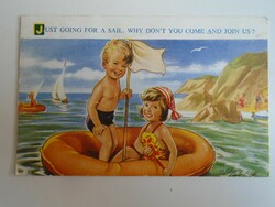 D196263 postcard - seaside kiddy - n.2127 Uk - boating kids k1964