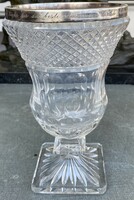 Crystal vase with silver edge