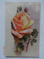 Old graphic floral greeting card: rose strand (1929)