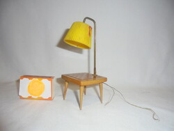 Régi babaház bútor - sakk asztalos állólámpa - anno világító