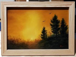 Contemporary painting - twilight chase