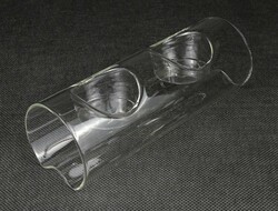 1N126 Művészi üveg dupla gyertyatartó vagy mécsestartó 16 cm