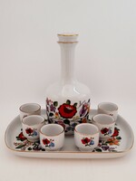 Kalocsai porcelain brandy set