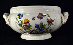 Sarreguemines faience bowl with a large handle