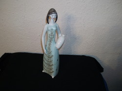 Rarer! J. Seregély marta-striped-white pitcher Raven House woman-porcelain-in perfect condition!