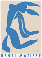 Henri matisse blue nude dancer 1952 french modern art poster paper cutout decoupage female figure