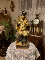 Antique beautiful religious themed wood sculpture!
