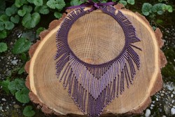 Purple őcsényi fringed necklace