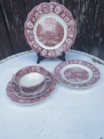 Palissy English pink scene faience