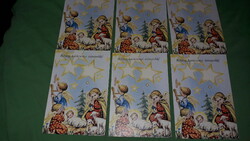 Retro színes keresztény postatiszta karácsonyi képeslapapok 6 db EGYBEN a képek szerint  6.