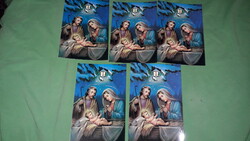 Retro colorful Christian post-clean Christmas postcards 5 in one according to the pictures 11.