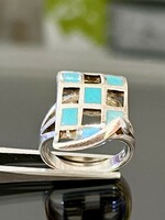 Art-deco style silver ring