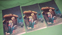Retro színes keresztény postatiszta karácsonyi képeslapapok 3 db EGYBEN a képek szerint 1.