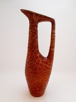 Zsolnay cracked ox blood glazed trunks jug, carafe