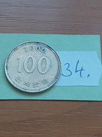 South Korea 100 won 2000 i sunshin, copper-nickel 34.