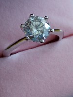 Moissanit gyémánt   2 ct 925 ezüst gyűrű 56