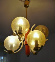 Vintage orange 6-bulb deer chandelier ceiling lamp