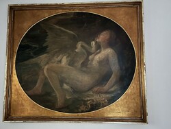 Hattyú-Lédával olaj vászon ,ismeretlen festő kb. 1800 -as évek vége