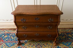 Chest of drawers, 3 drawers, baroque, wood.