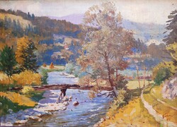 Subcarpathian landscape by József Garanyi (1921-2009) (along the Latorca)