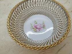 Antique porcelain basket with rose pattern for sale! Porcelain offering, bowl, decoration for sale!