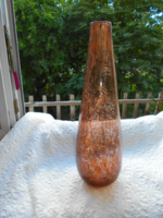 Karcagi  fátyol nagy méretű   üveg váza- barnás színű  35,5 cm