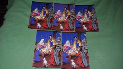Retro colored Christian post-clean Christmas postcards 5 in one according to the pictures 4.