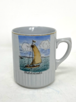 Retro old Zsolnay Balaton souvenir sailing porcelain souvenir mug nostalgia cup - cz