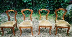 Biedermeier székek, 4db szép használható állapotban ! Dohányzó asztal ebédlő reggeliző asztalhoz is