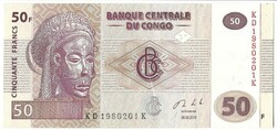 50 frank francs 2013 Kongó UNC