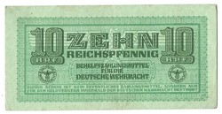 10 Reichspfennig 1942 Germany Wehrmacht banknote