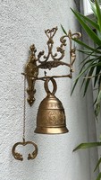 Antik bronz kapu csengő/kolomp angyalos díszítéssel